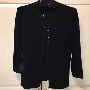 Mssioni silk 2 pieces sequin petite black tops